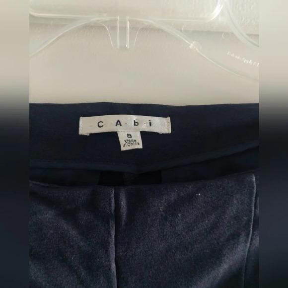 CAbi S Navy Blue front seam straight leg Legging Ponte Sz 8 Office Preppy - Picture 5 of 7
